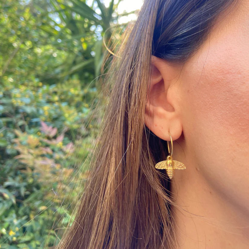 BEE HOOP EARRINGS