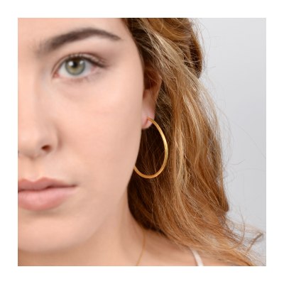 Textured Hoop Earrings - 18K Gold Plated