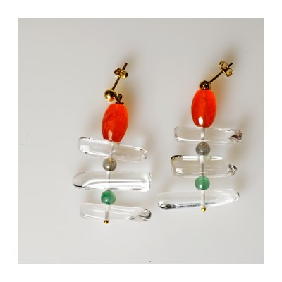 JADE EARRINGS SILVER925 GOLD PLATED
