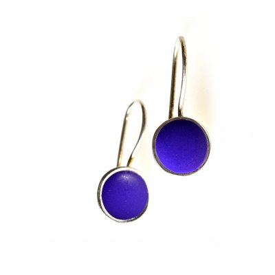 Mini resin purple and red earrings approx. 1 cm - Μικρά σκουλαρίκια ρητίνης με μώβ και κόκκινο χρώμα 1εκ.