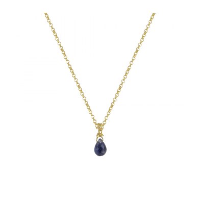 IOLITE DROP NECKLACE - 18K GOLD PLATED