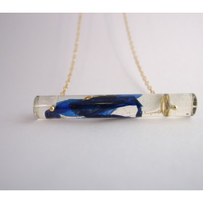 RESIN TUBE WITH GOLD FLAKES