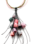 Necklace with silky cocoons shaped in flowers 